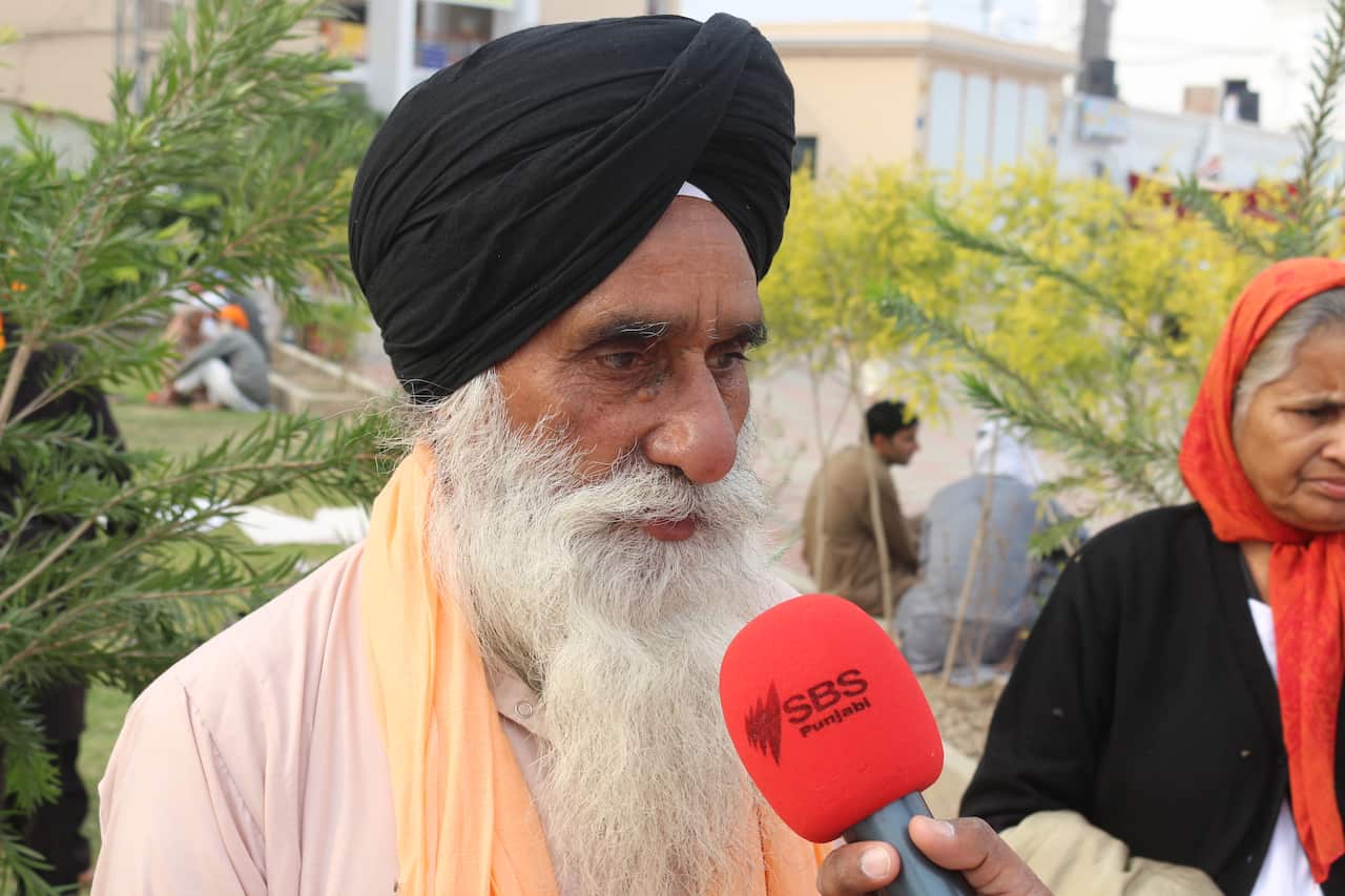 Pilgrim speaking to SBS Punjabi from Nankana Sahib