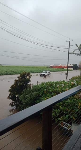 flooded road in NSW