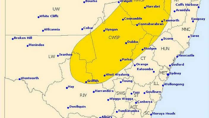 map of thunderstorm