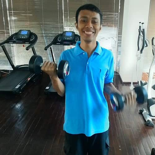 Workout - weight lifting.