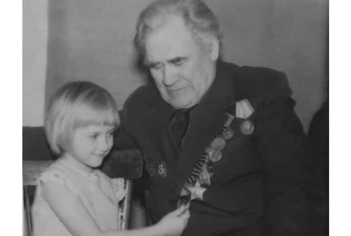 Olga Sidorova, circus artist with her grand dad