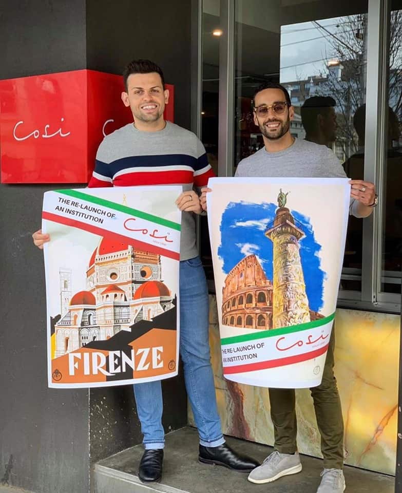 Giacomo Pietrantuono e Omar El Deek davanti alla loro nuova attività imprenditoriale