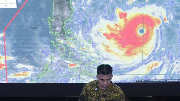  at the National Disaster Risk Reduction and Management Council operations center in metropolitan Manila, 