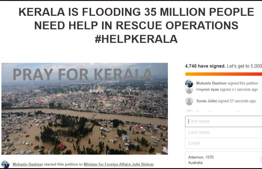 Online petition Malcolm Turn Bull to help save Kerala