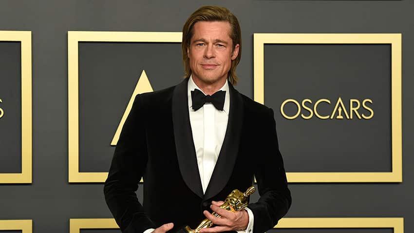 Brad Pitt, winner of the award for best performance by an actor in a supporting role for "Once Upon a Time in Hollywood"