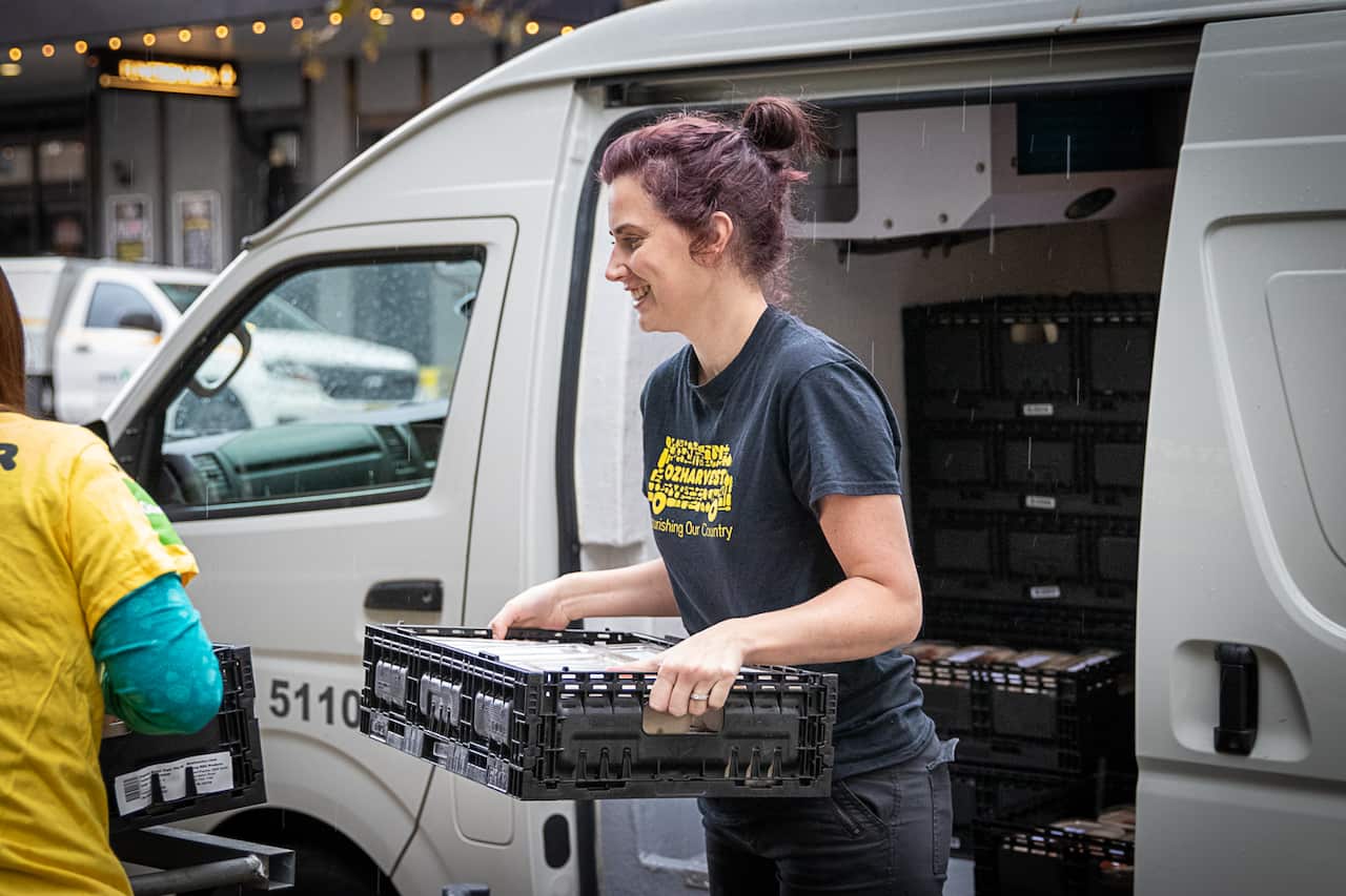 OzHarvest Hamper Hub distributed free food relief hampers 