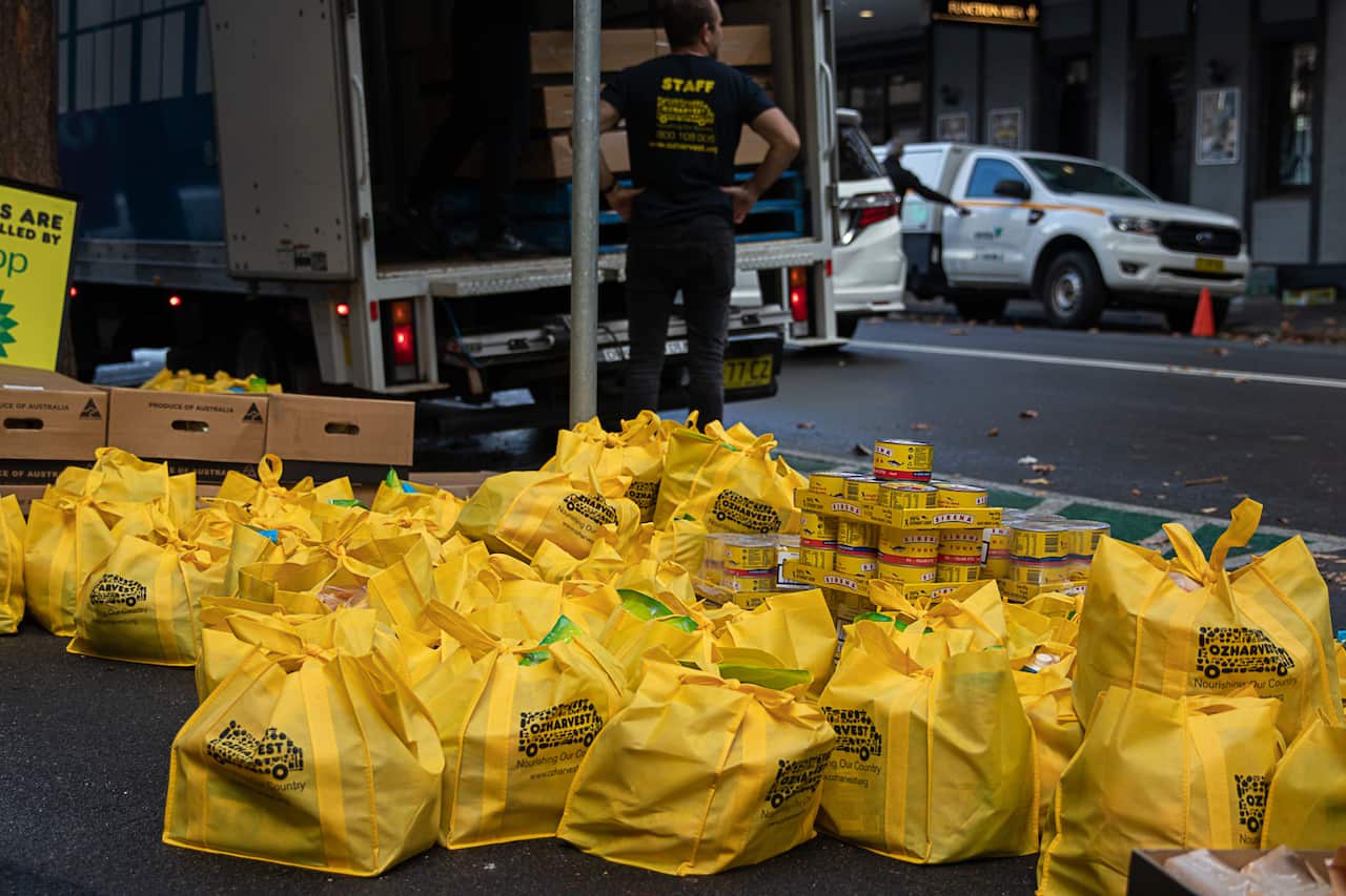 OzHarvest Hamper Hub distributed free food relief hampers 