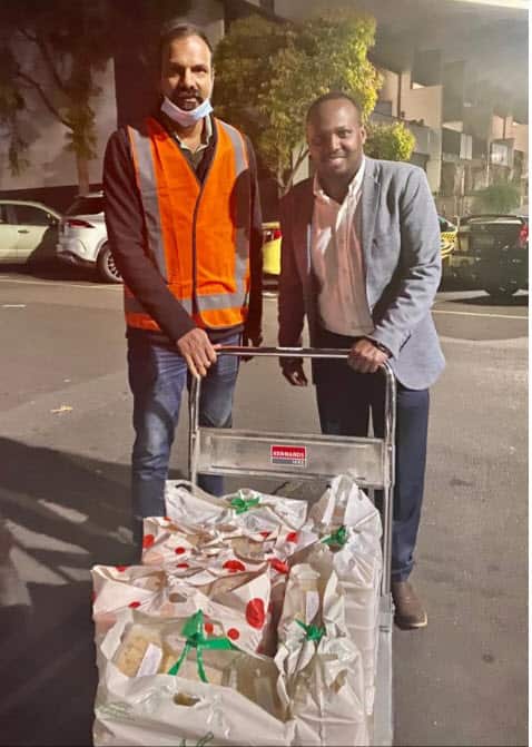 “Thankyou Hindu Community for food donations” says Australian African Association