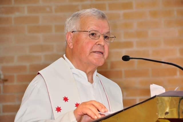 Padre Alberico Jacovone in church