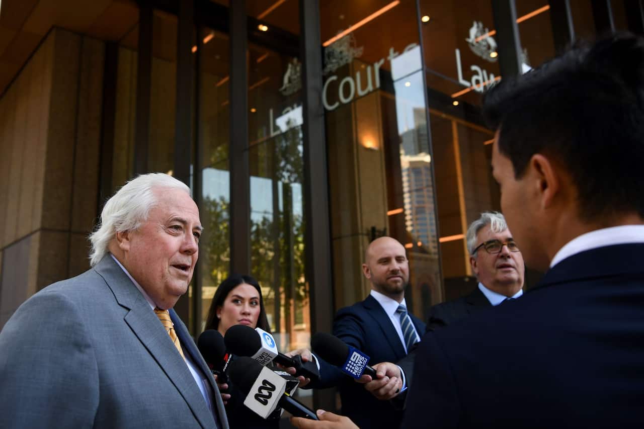 昆州礦業億萬富豪帕爾默今年2月到雪梨聯邦法院。