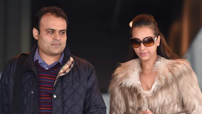 Pankaj and Radhika (right) Oswal leave the William Cooper Justice Centre in Melbourne, Thursday, June, 9, 2016. (AAP Image/Tracey Nearmy) NO ARCHIVING