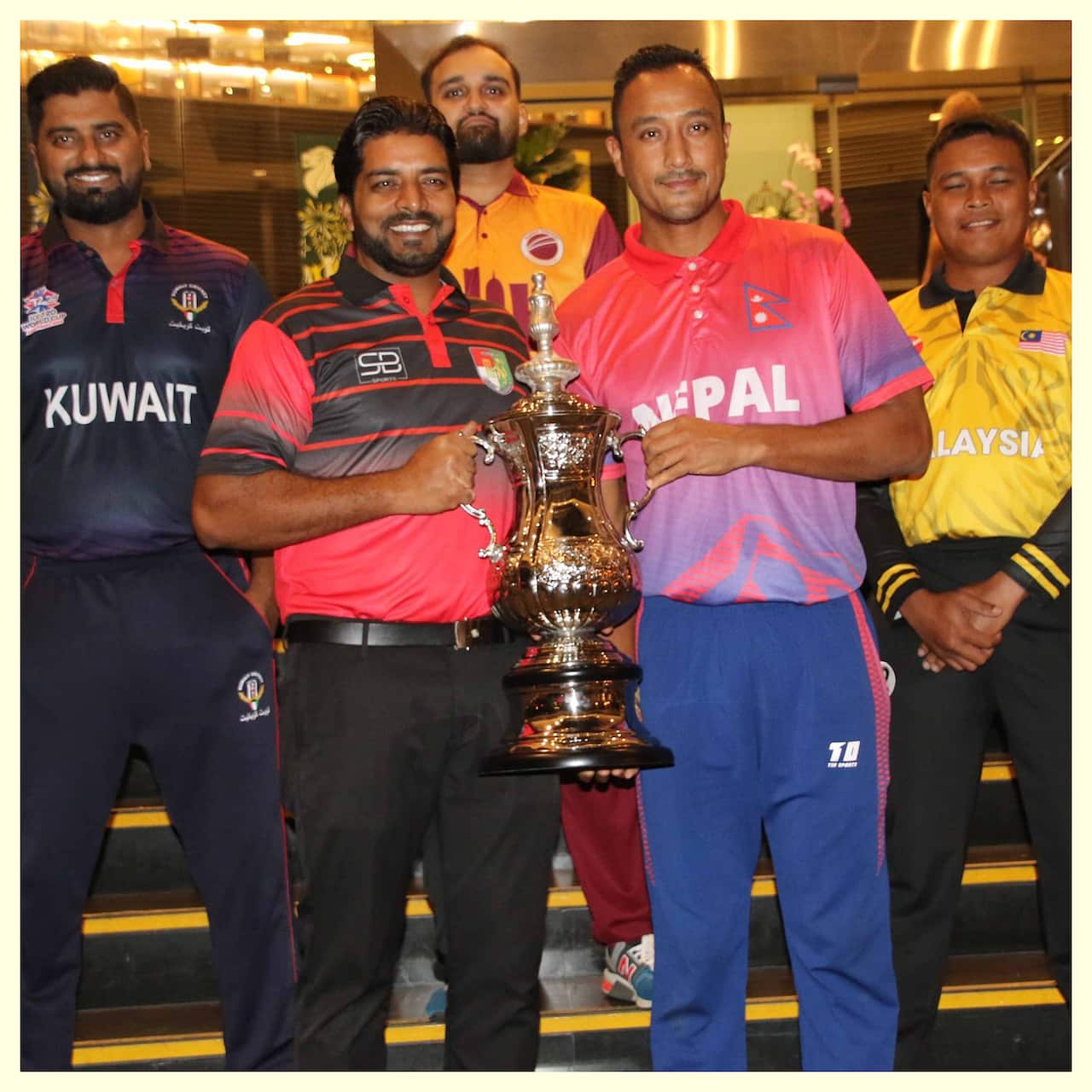 Paras Khadka with ICC T20 Qualifiers captains