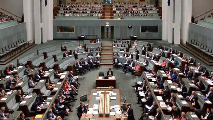 Overview of the chamber during House of Representatives Question Time at Parliament House in Canberra