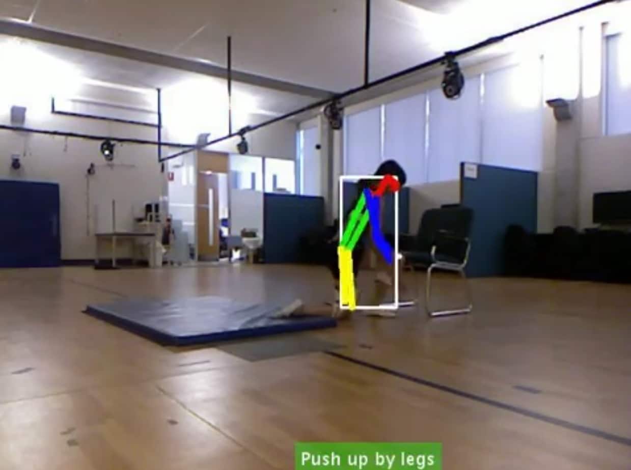 Participants action is being recognized by the robots camera