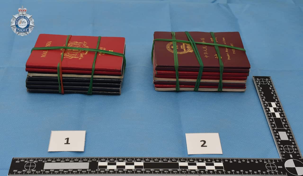 Officers found 15 foreign passports and other identification material during a search warrant at a Victoria Park property linked to the man.