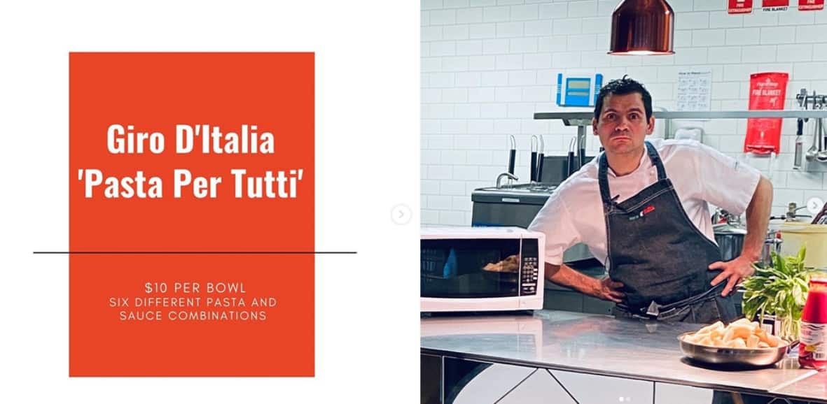 Dom De Marco in his restaurant's kitchen