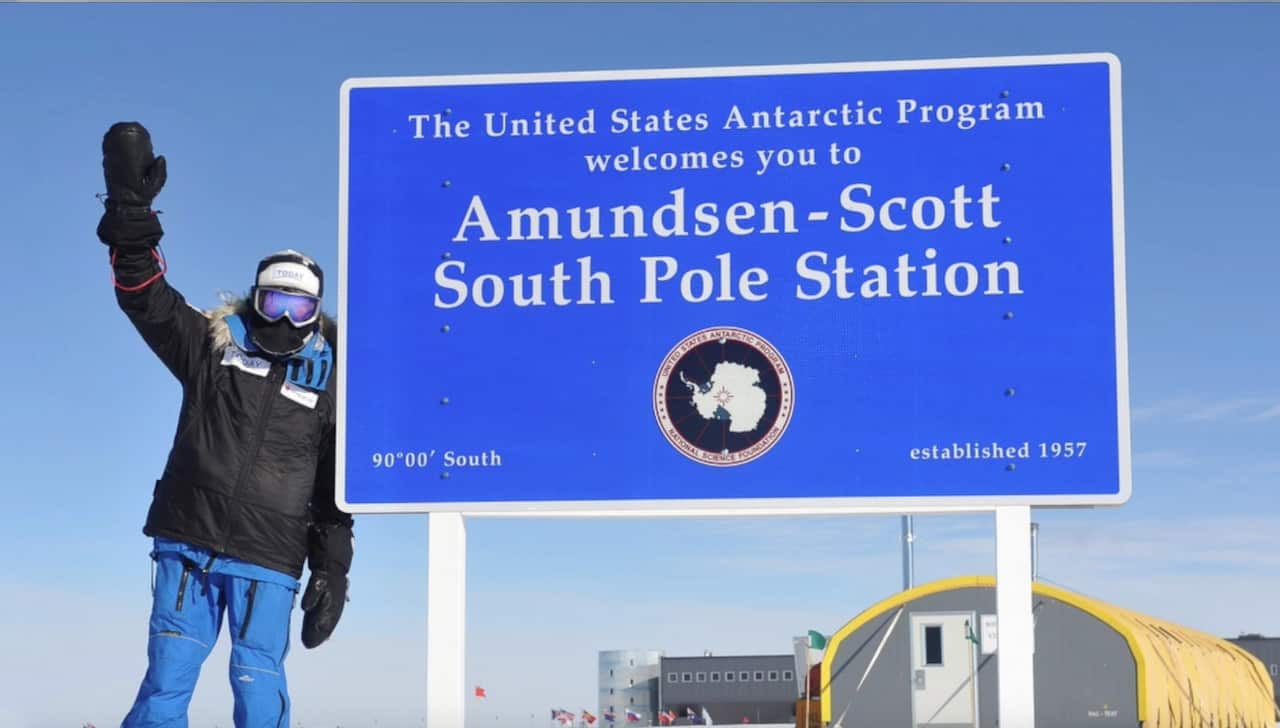 Pat Farmer during the Pole to Pole run