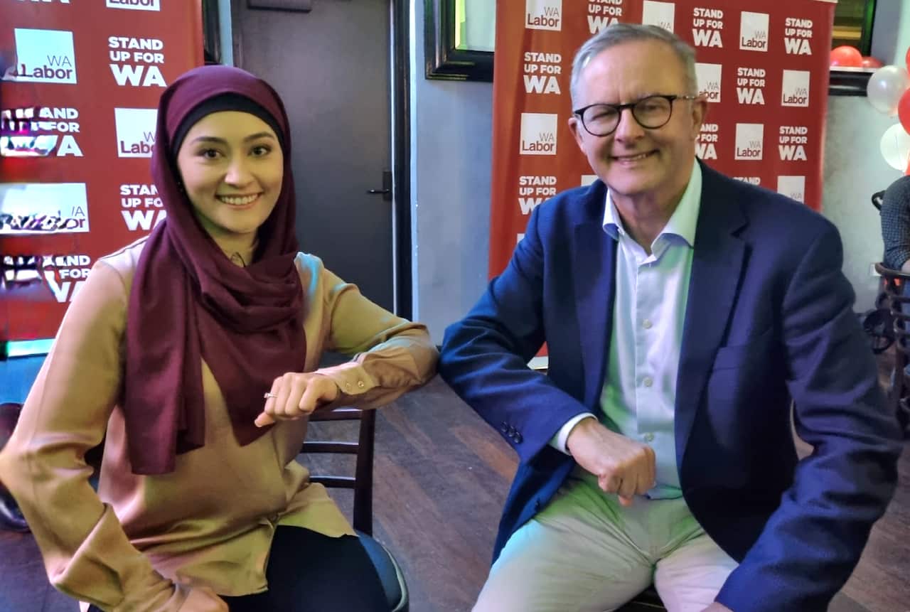 Fatima Payman with Anthony Albanese