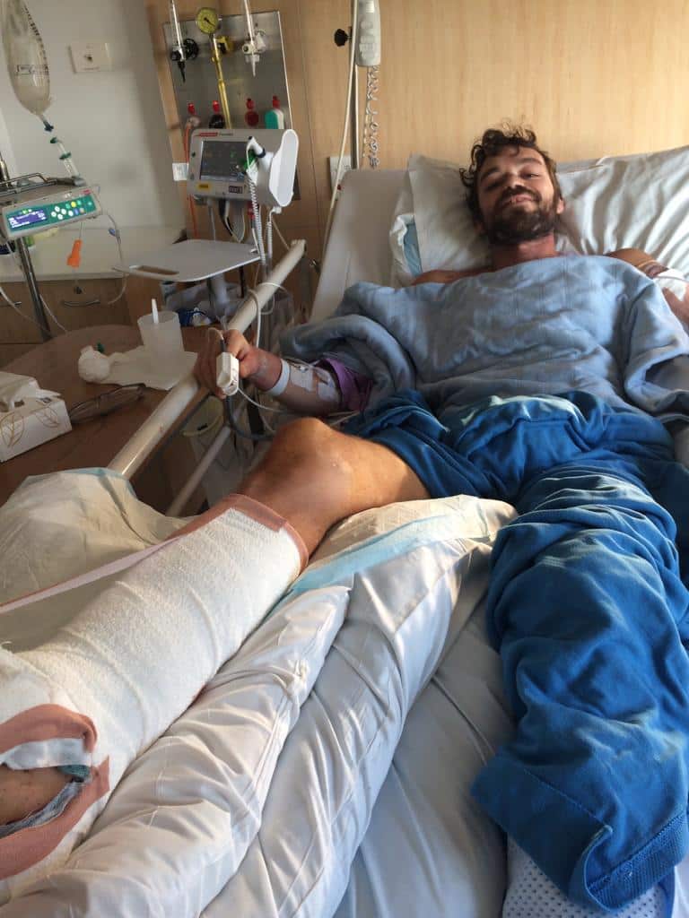 Gastón Payo, internado en el hospital.