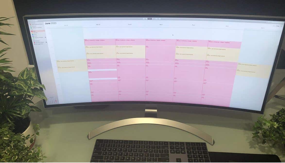 Year 12 student Sukhman's time-table synced with his computer.