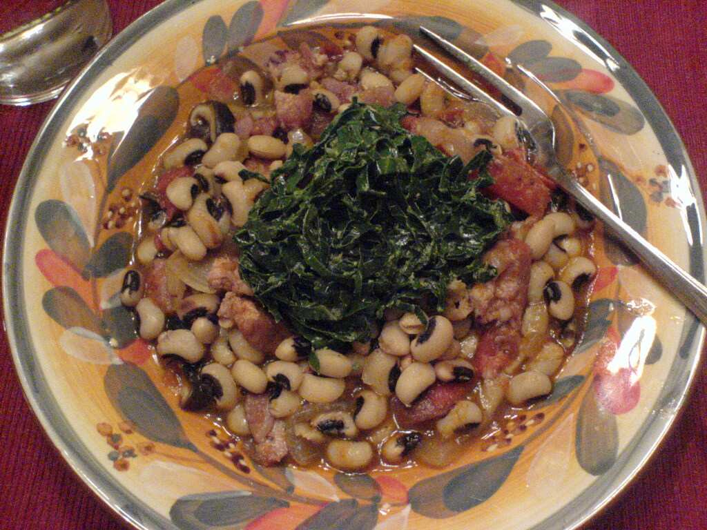 Black eyed peas and collard greens