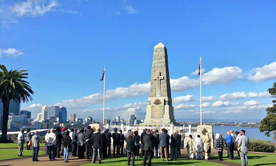 The ceremony to commemorate the centenary of Pte Nain Singh Sailani's death,