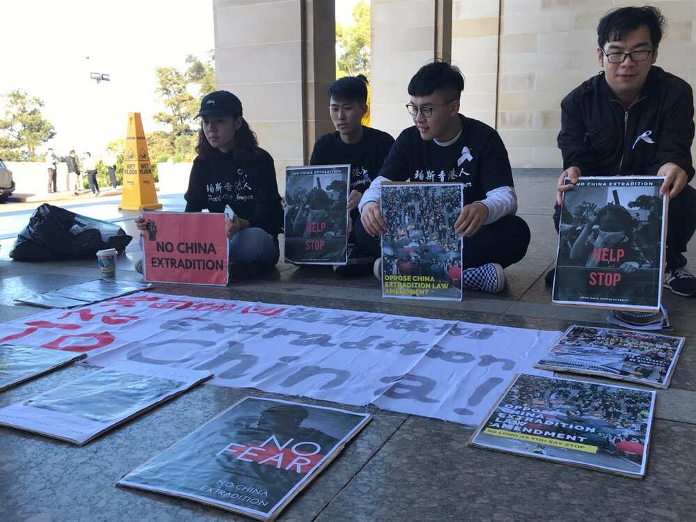 Hong Kong Australians in Perth held assembly rally to show support to HK on 26 Jun 2019.