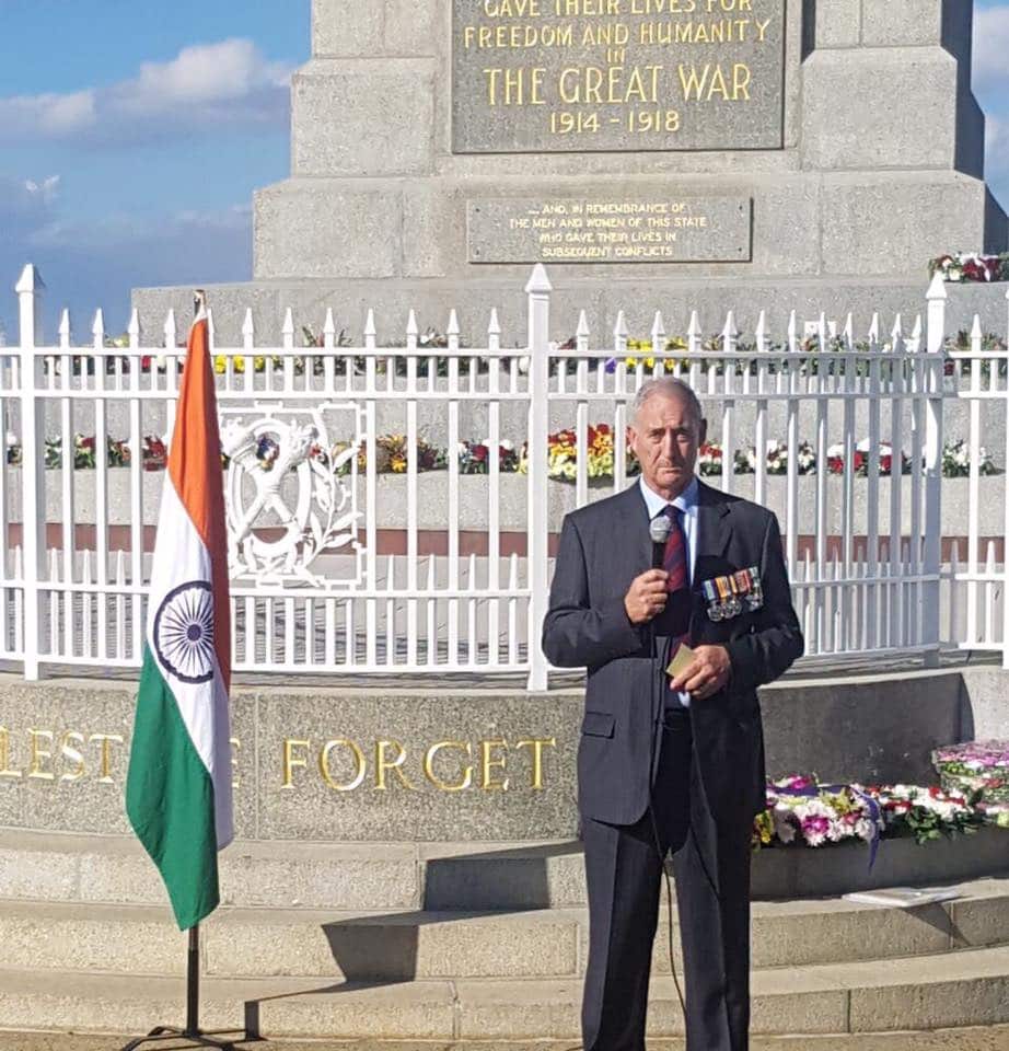 The ceremony to commemorate the centenary of Pte Nain Singh Sailani's death,