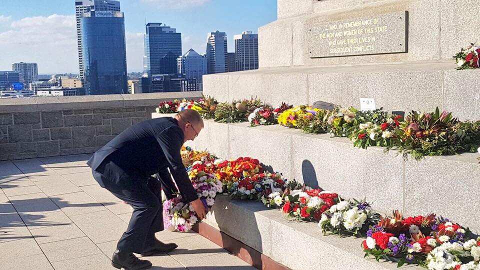 The ceremony to commemorate the centenary of Pte Nain Singh Sailani's death