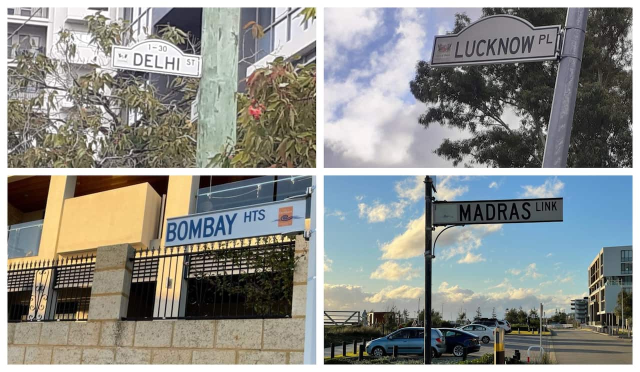 Delhi St, Lucknow Pl, Bombay Heights and Madras Link in Perth.