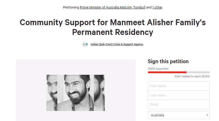 Manmeet Alisher Petition
