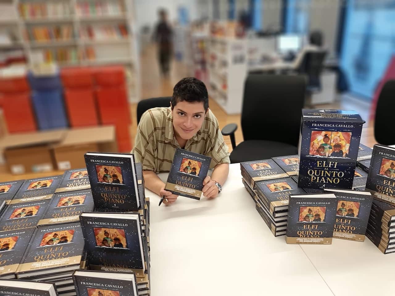 Francesca Cavallo presenting her latest book "Elfi al quinto piano"