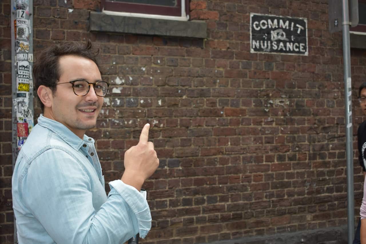 Carlos en un tour por la ciudad de Melbourne