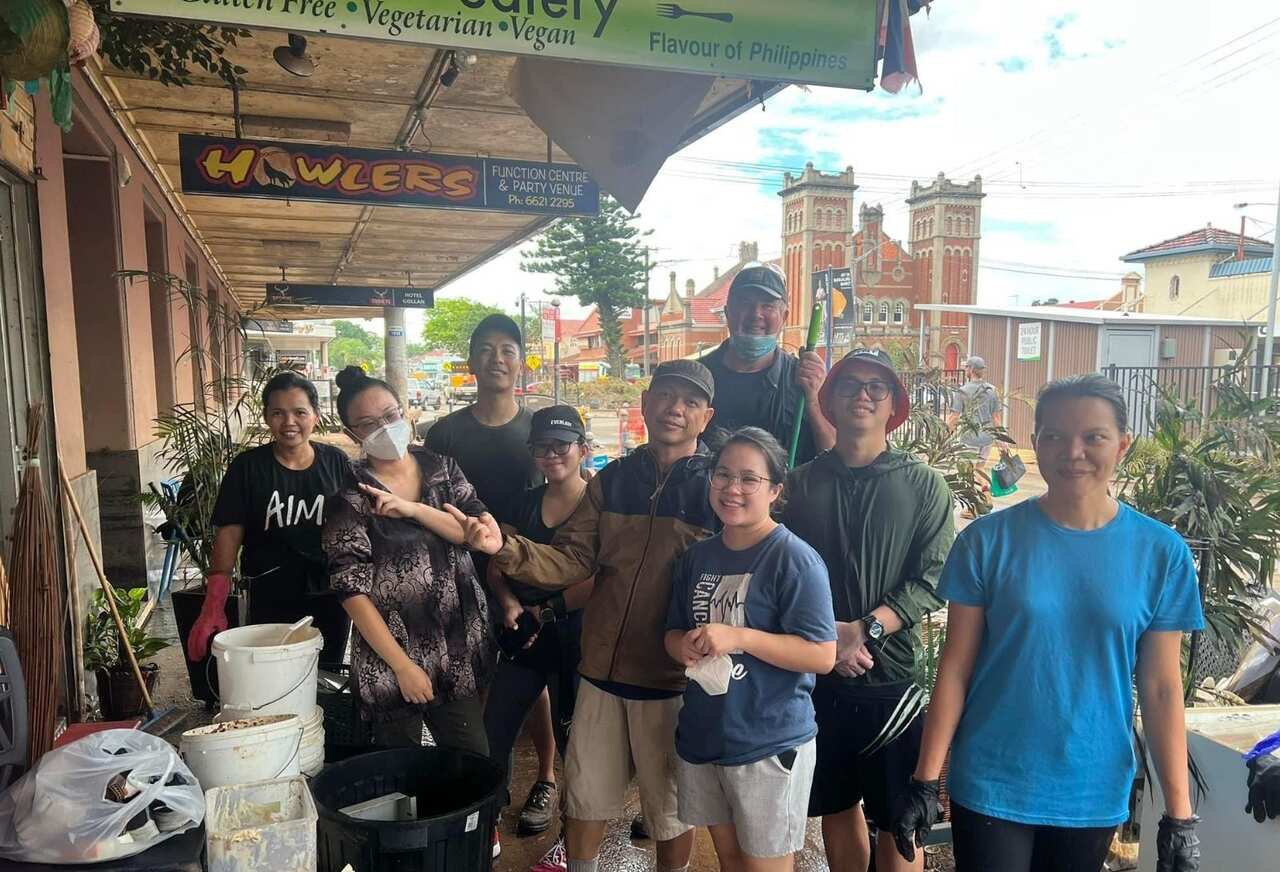 clean up after flood in Lismore