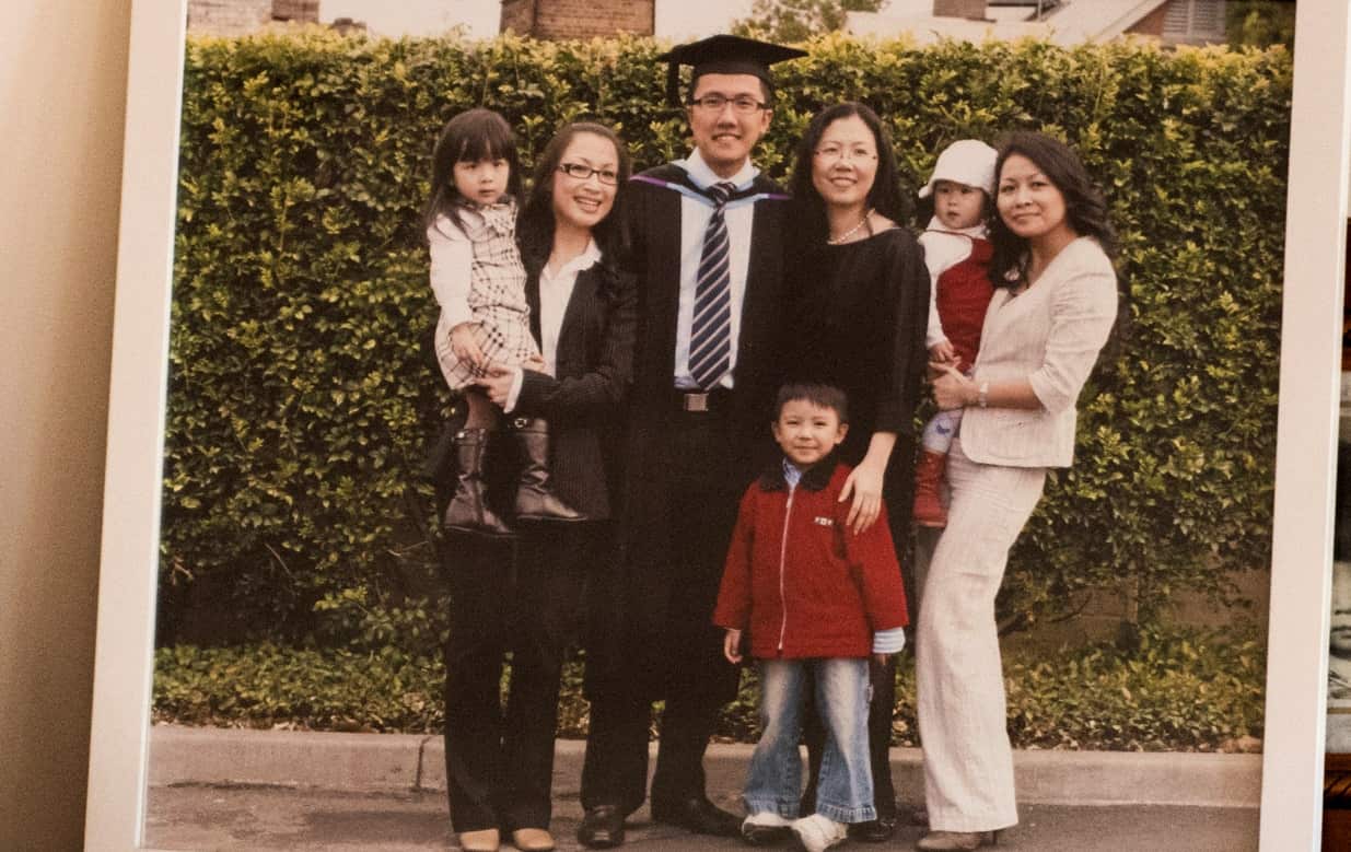 Graduation ceremony, Anh Tran's brother and family