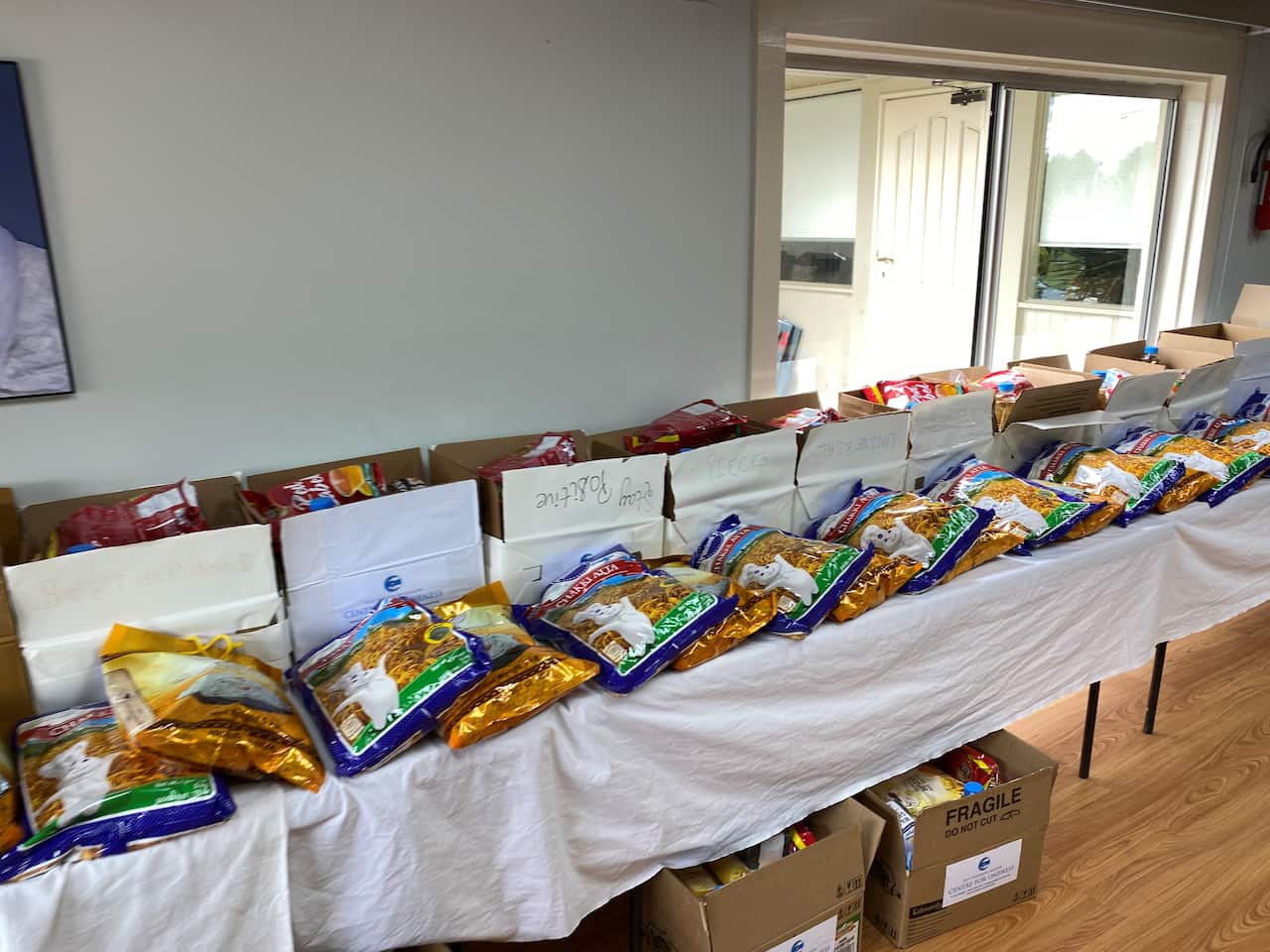 Tones of groceries distributed to the Covid-19 victims in Victoria