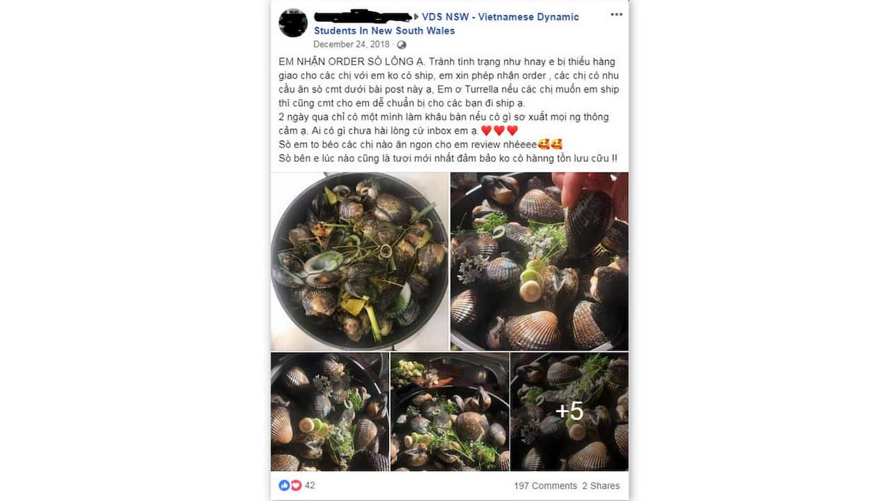 Ad cockles on Facebook page