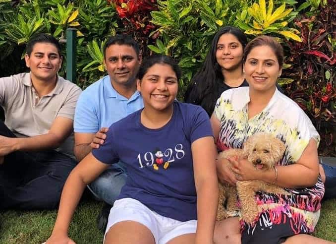 Ms Singh (R) with her family.