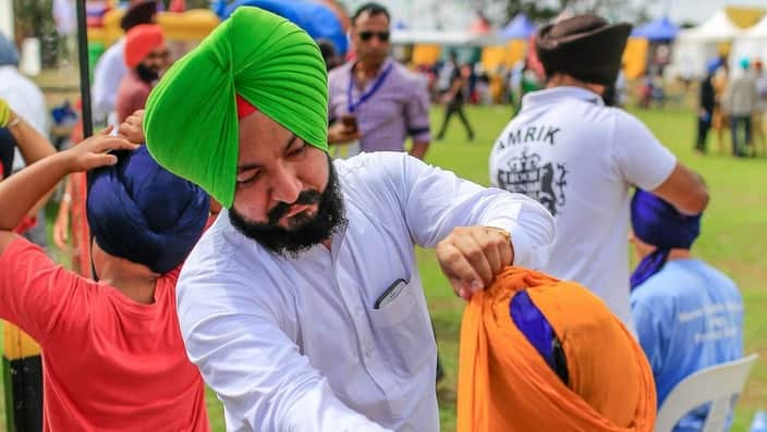 Turban coach Bhupinder Singh at Turban camp