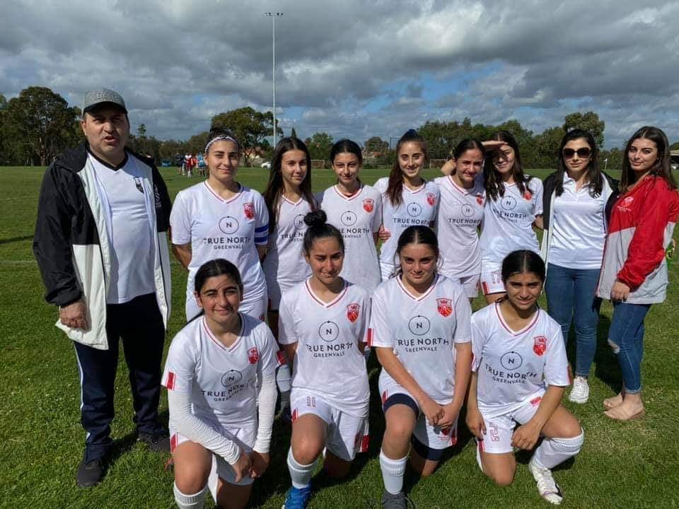 The Roxburgh Park United FC Girls team in North Melbourne.