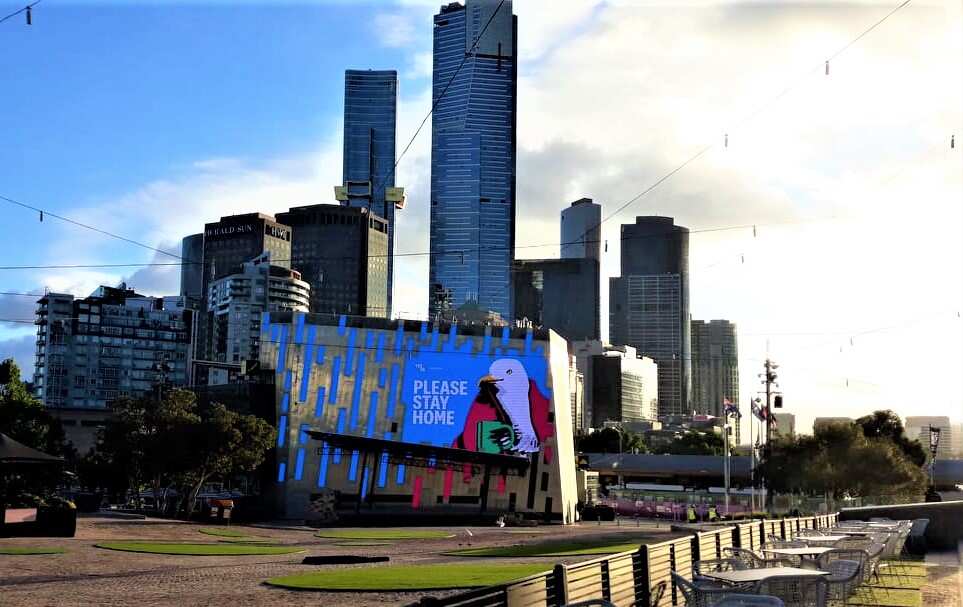 Federation Square, Melbourne, 14 Feb 2021. 