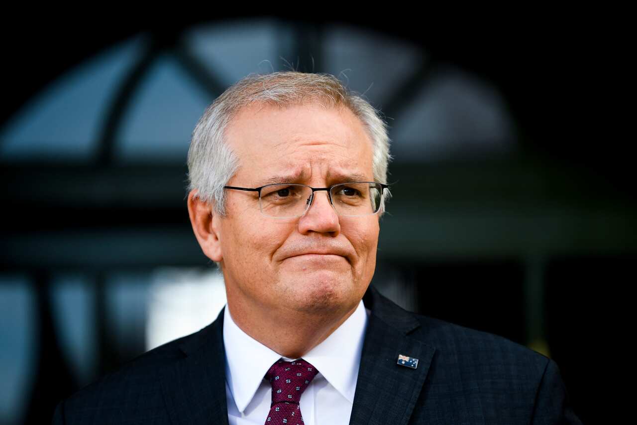 Australian Prime Minister Scott Morrison speaks to the media during a press conference in Canberra, Thursday, July 22, 2021. (AAP Image/Lukas Coch) NO ARCHIVING