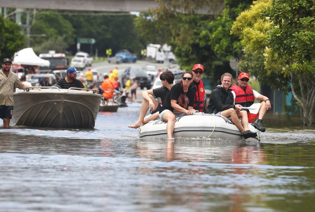Flooding is seen in Chinderah, Northern NSW, Tuesday, March 1, 2022. More severe weather is expected along the NSW coast. (AAP Image/Jason O'Brien) NO ARCHIVING