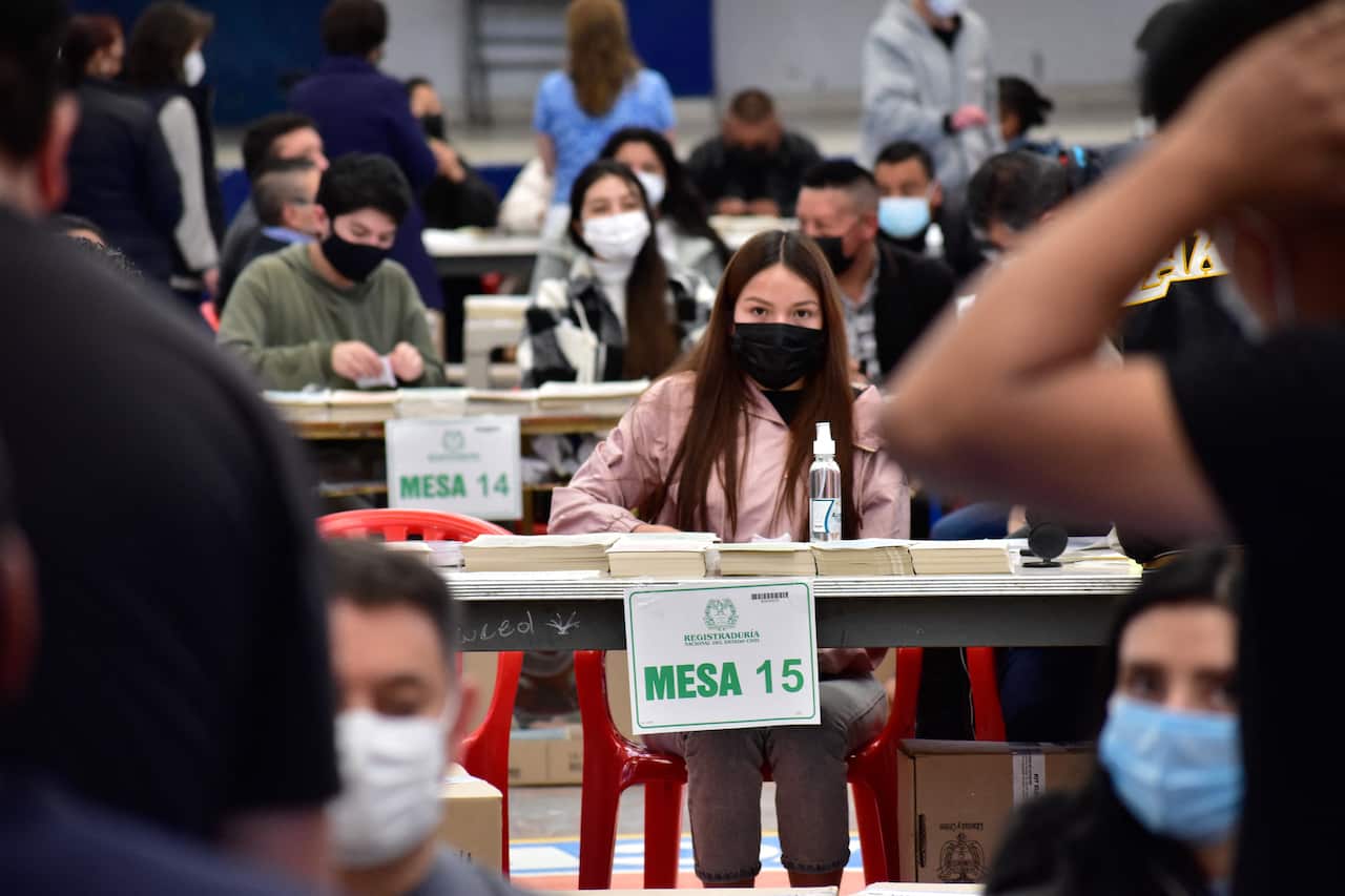 People vote during the 2022 Congressional elections in Colombia, on March 13, 2022