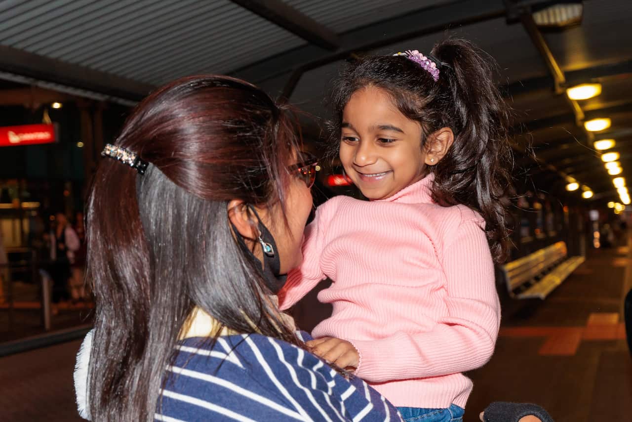 in Perth, Wednesday, June 8, 2022. They are heading back to their home in Biloela in time for the Flourish Festival and Tharni Nadesalingams fifth birthday following years in detention.
