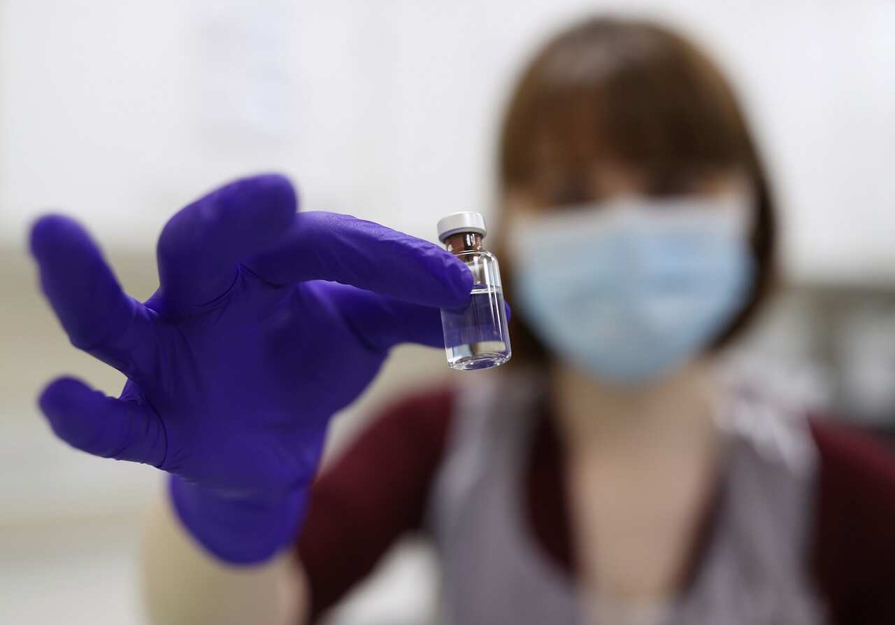 Staff At Royal Free Hospital Simulate The Preparation Of The Pfizer Vaccine