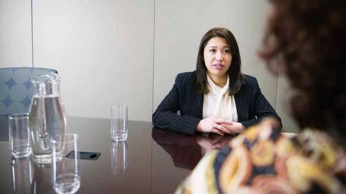 A woman a a job interview