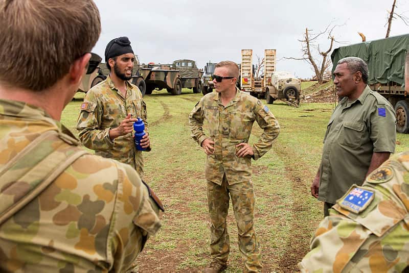 Captain Amrinder Singh Ghuman during Operation Fiji Assist