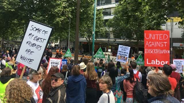 Racism Terrorism protest Melbourne Bourke st