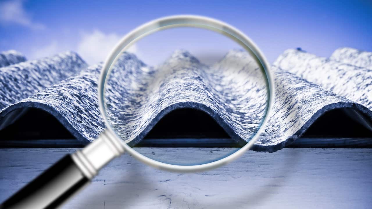 Analysis of the compounds of a dangerous asbestos roof - concept image